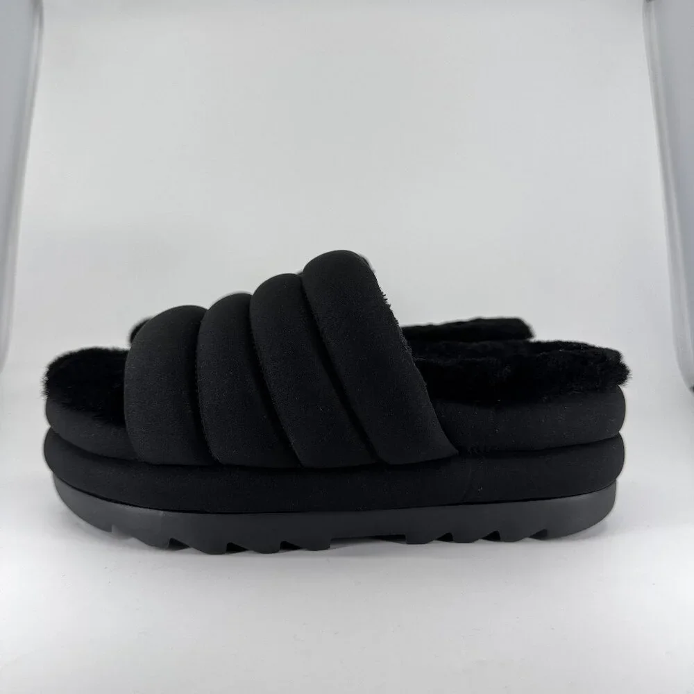 UGG Maxi Slide Platform Puffer Sandals -Black -Women’s US 7 Cozy